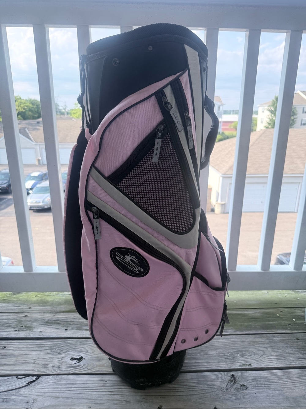 Cobra Golf Pink & Black Cart Bag 5 Way Divider Shoulder Strap With Rain Cover - Picture 3 of 8